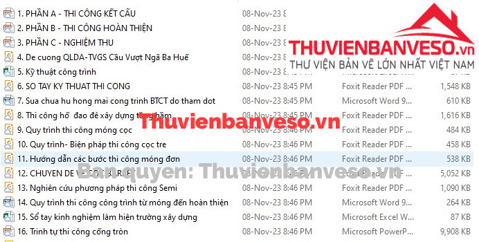 Bản vẽ BỘ TÀI LIỆU HƯỚNG DẪN THI CÔNG CỦA COTECCONS A-Z links GOOGLE DRIVE