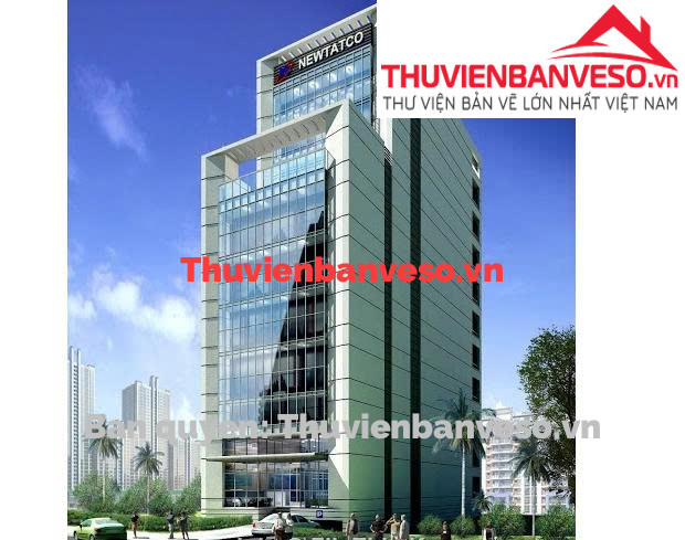 Bản vẽ thiết kế toà nhà văn phòng NEWTASCO kích thước 13x25m