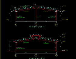 Bản vẽ Nhà xưởng 1 tầng, kích thước 21x72m, không cột giữa, đầy đủ bản vẽ kiến trúc, kết cấu