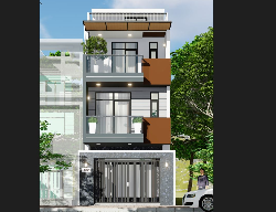 Bản vẽ Nhà phố 3 tầng hiện đại 5x20m