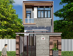 Bản vẽ Nhà phố 2 tầng kích thước 5x15.5m có ffile 3d đi kèm