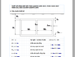 Bản vẽ Tính toán thiết kế cống hộp theo TCVN 11823-2007