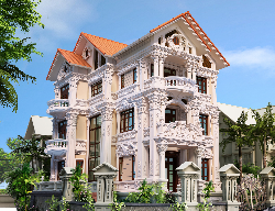 Bản vẽ Hstc biệt thự mái thái 3t tân cổ điển