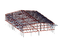 Bản vẽ File tham khảo Revit nhà xưởng 48x83 đầy đủ các liên kết khung để anh em tập làm