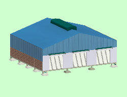 Bản vẽ File Revit nhà xưởng quy mô nhỏ 26,4x23m