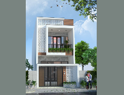 Bản vẽ Nhà phố 2 tầng 5x20m (full hồ sơ thi công kiến trúc, kết cấu, điện nước)