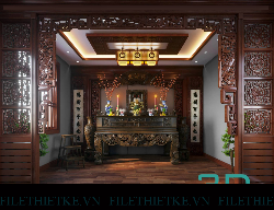 Bản vẽ File 3dmax phòng thờ cực chi tiết
