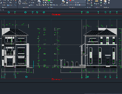 Bản vẽ Full autocad BIỆT THỰ 3 TẦNG HIỆN ĐẠI 8,7x12,7m. Hồ sơ thi công kiến trúc, kết cấu, điện nước.