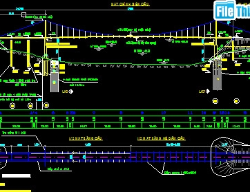 Bản vẽ Bản vẽ cầu treo An Ngãi huyện Tân Kỳ, Nghệ An, 1 nhịp treo L=120m, Khổ cầu B=2+2x0.15m