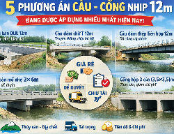 Bản vẽ 5 Phương Án Thiết Kế Cầu – Cống Nhịp 12m Đang Được Áp Dụng Nhiều Nhất Hiện Nay